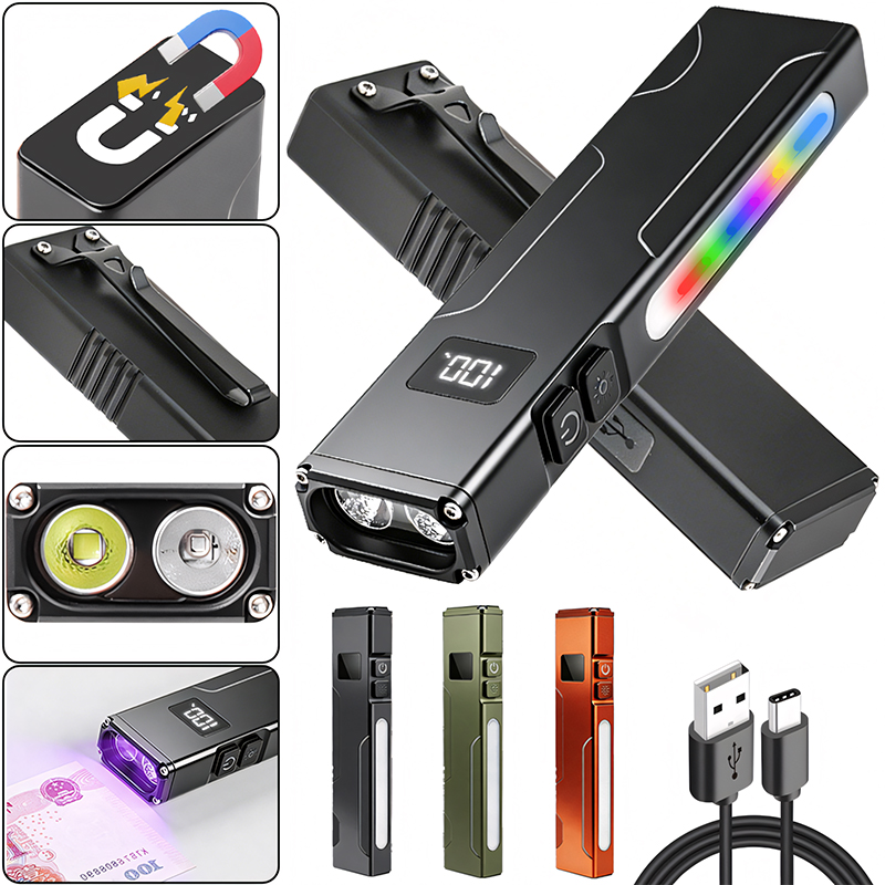 Edc Carry Clip - Lanterna Multifuncional EDC com Luz UV