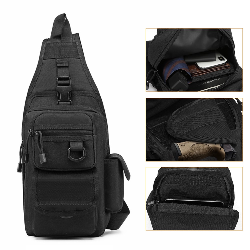 Bolsa tática para pistola, col - Edc Concealed Carry Sling Bag avaliação e preço